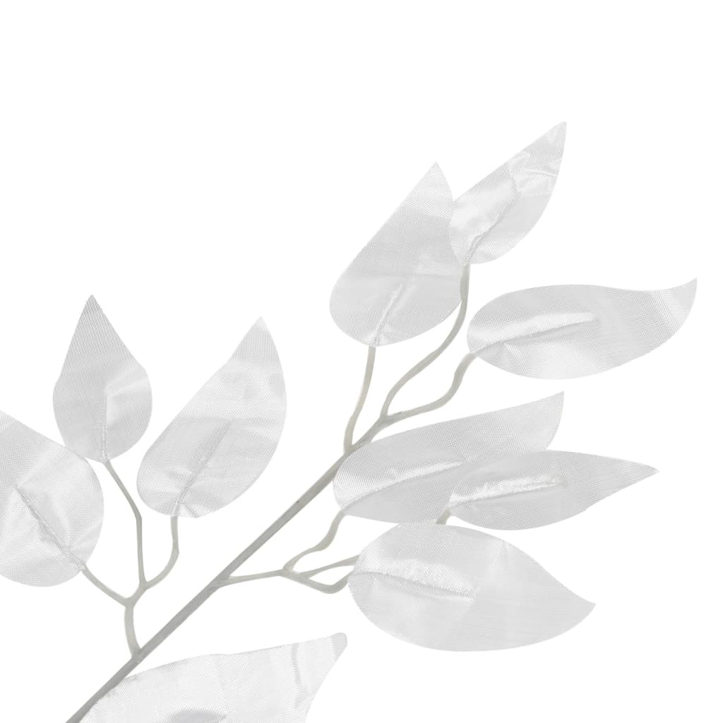 Artificial Leaves Ficus 10 pcs Silver 65 cm
